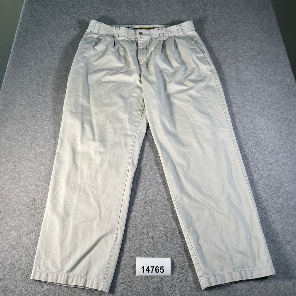 Vtg Duck Head Mallard Tag Chino Pants Mens 40x32 White Cotton Pleated Preppy